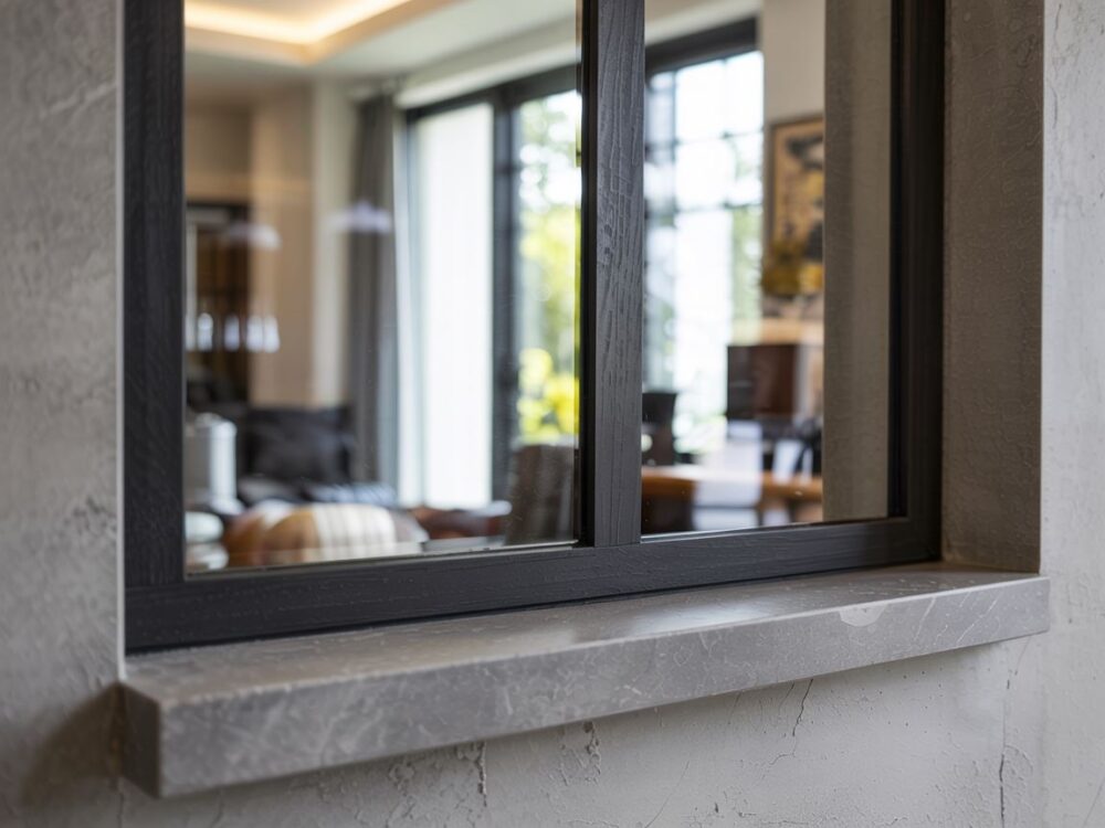 aluminiowy parapet do okna antracytowego