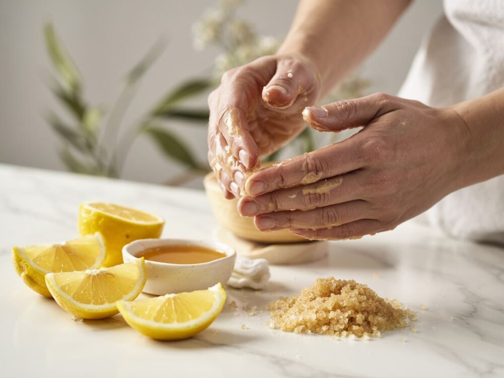 aplikacja peelingu na skórę