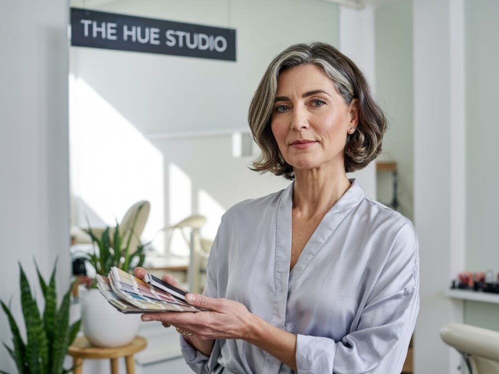 dobór koloru do siwych włosów