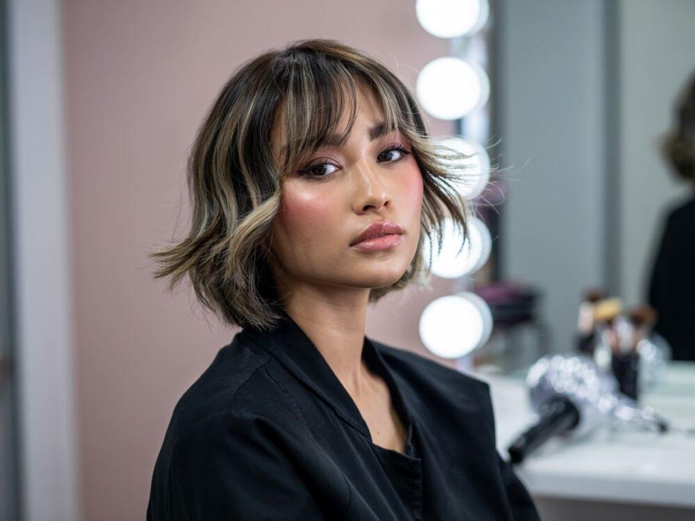 grzywka dla okrągłej twarzy