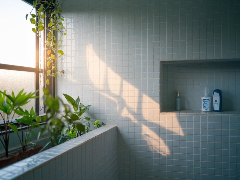 otwarte okno w łazience