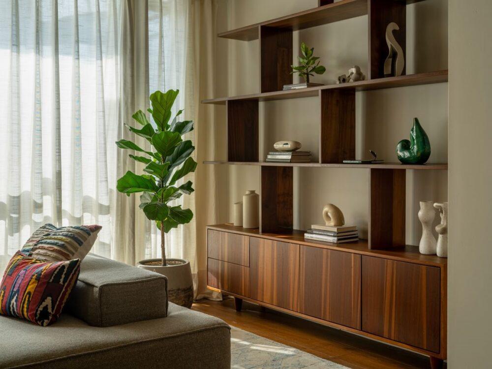 podział pokoju regałem