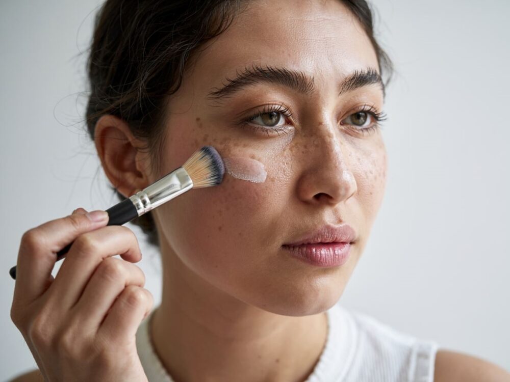 rozświetlone kości policzkowe