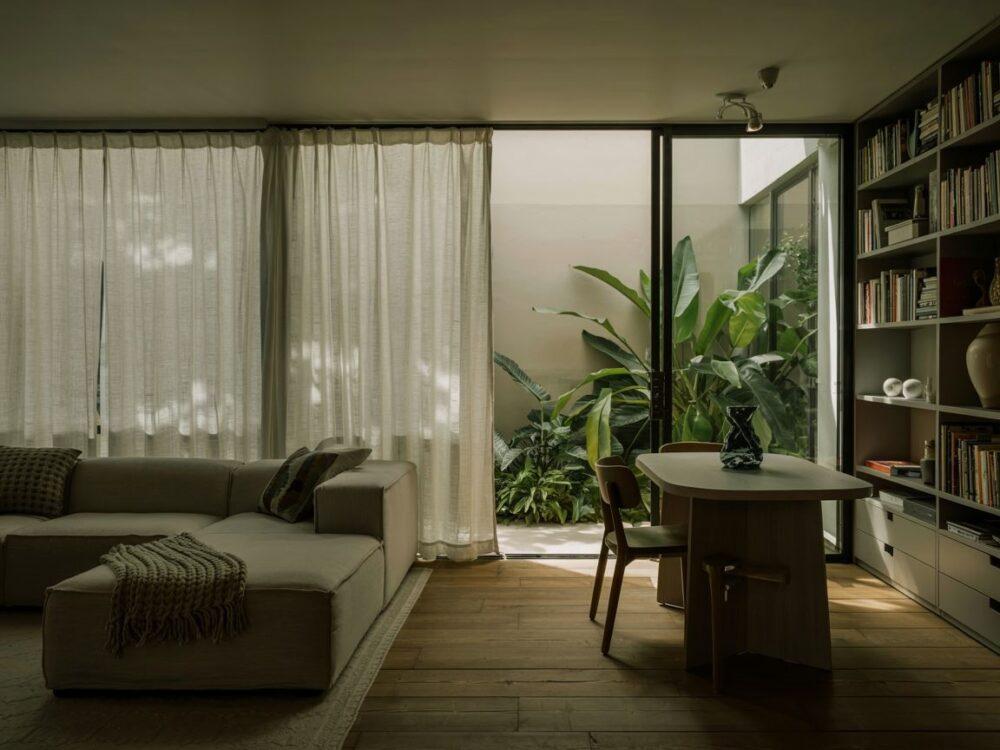 zasłony jako ścianka działowa