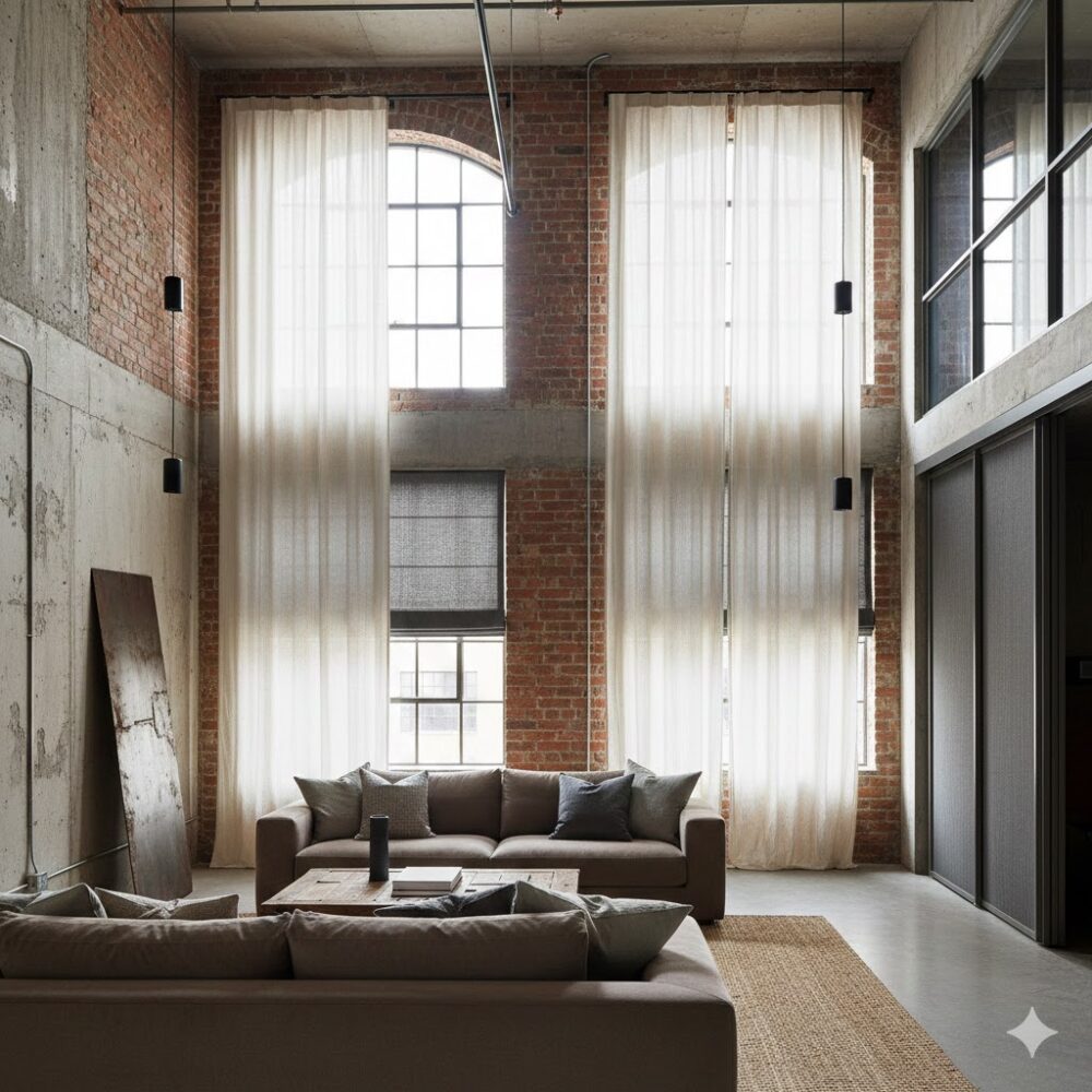 Styl loftowy - surowość przełamana tkaniną